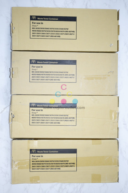 4 Compatible Sharp MX-2651,MX-3051, MX-3071 Waste Toner Containers MX-601HB