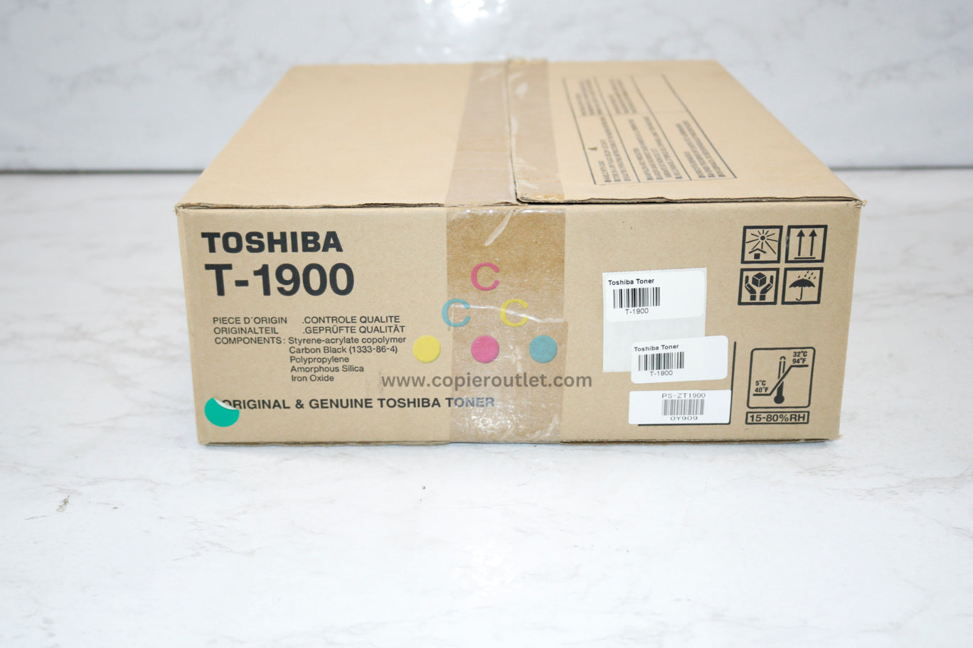 Open Genuine Toshiba T-1900 Black Toner for e-Studios 190F (1 Drum Unit and 2 Toners)