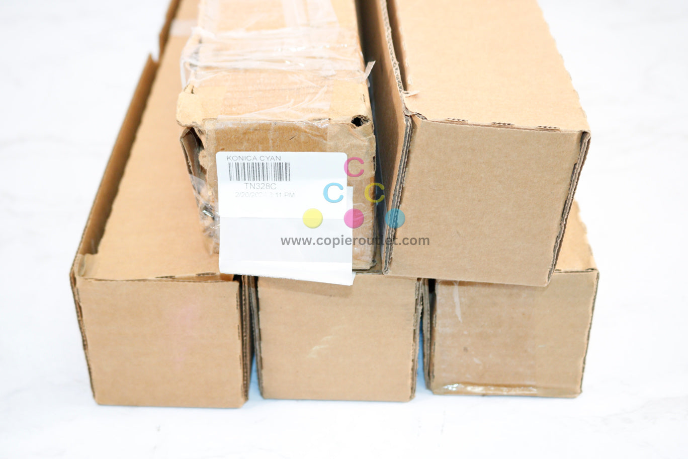 5 OEM Konica BH C250i,C300i,C360i TN328 CCCMK Toners AAV8430,330,130 (Plain Box)