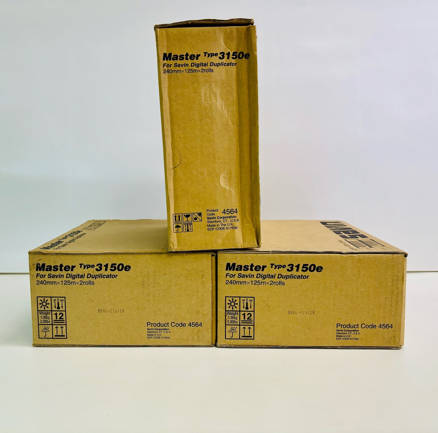 3 Genuine Savin Type 3150e Duplicator Thermal Masters 4564 (6 rolls / total)