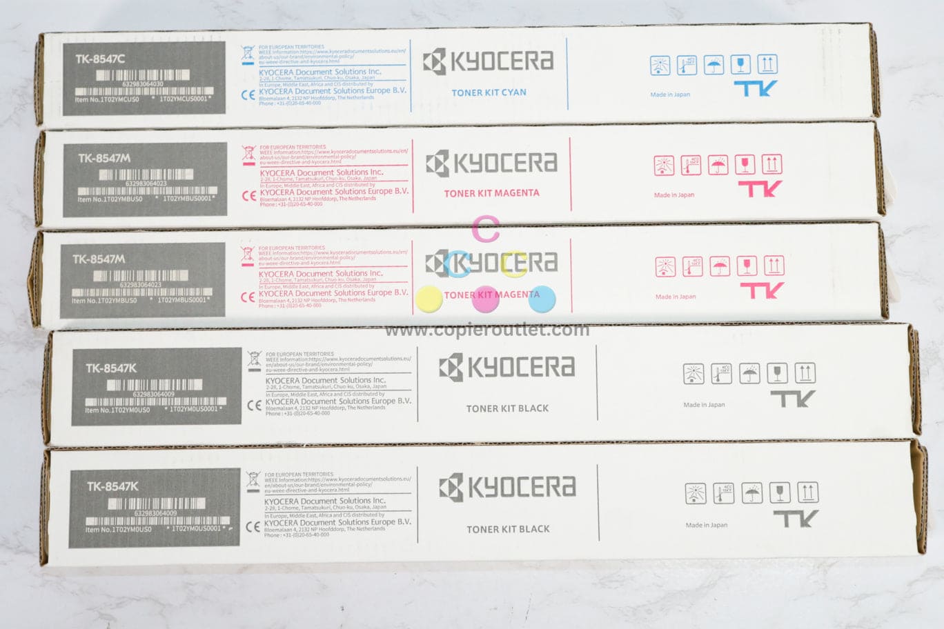 5 New OEM Kyocera TASKalfa 4054ci,5054ci,CS4054ci,CS5054ci TK-8547 CMMKK Toners