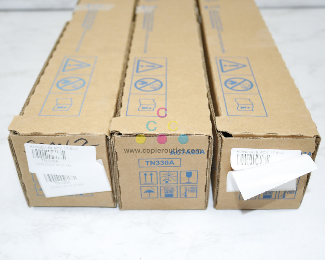 3 New OEM Konica Minolta bizhub 300i,360i Black Toner Cartridges TN330A, AC7A030