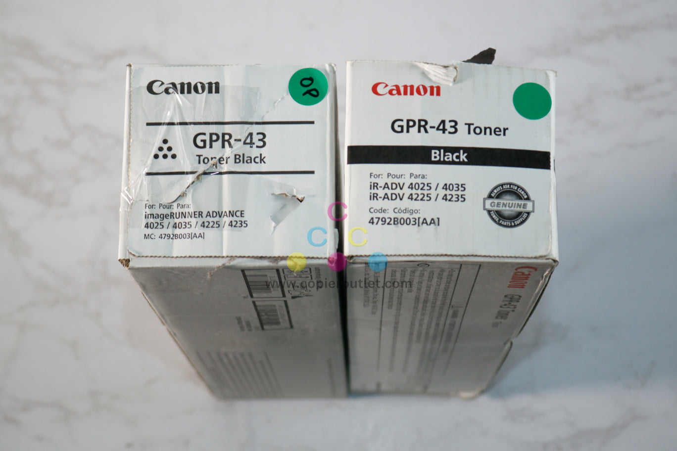 2 OEM Canon iRUNNER 4025,4035,4225,4235 Black Toners GPR-43, 4792B003[AA]