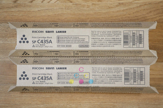 Lot of 2 Ricoh SP C435A KK Toner Cartridges 821243 Ricoh SP C435DN Same Day Ship