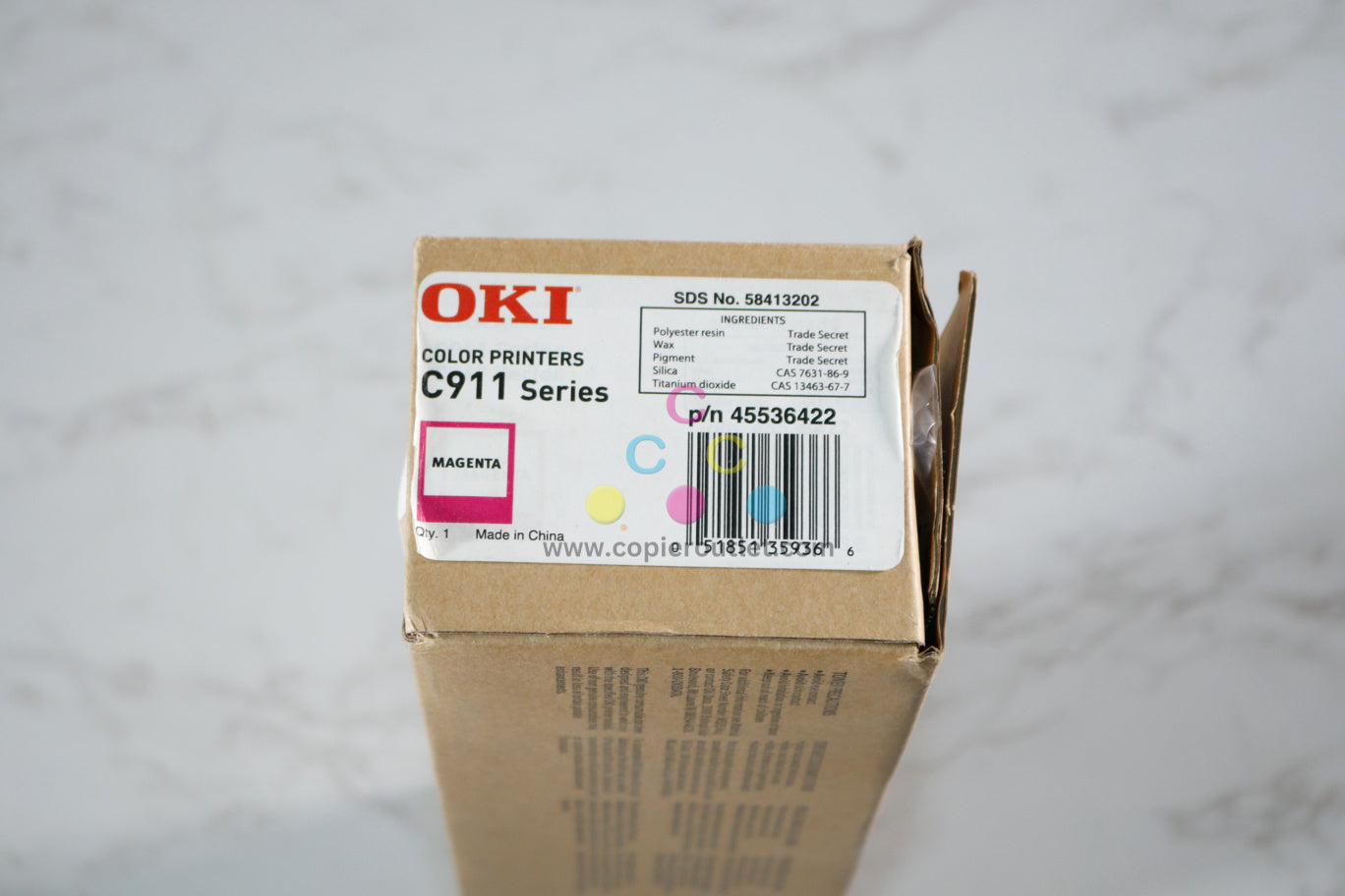 Slightly Used OEM OKI C911dn, Magenta Toner Cartridge 45536422 (Actual Weight: 2.1LB)