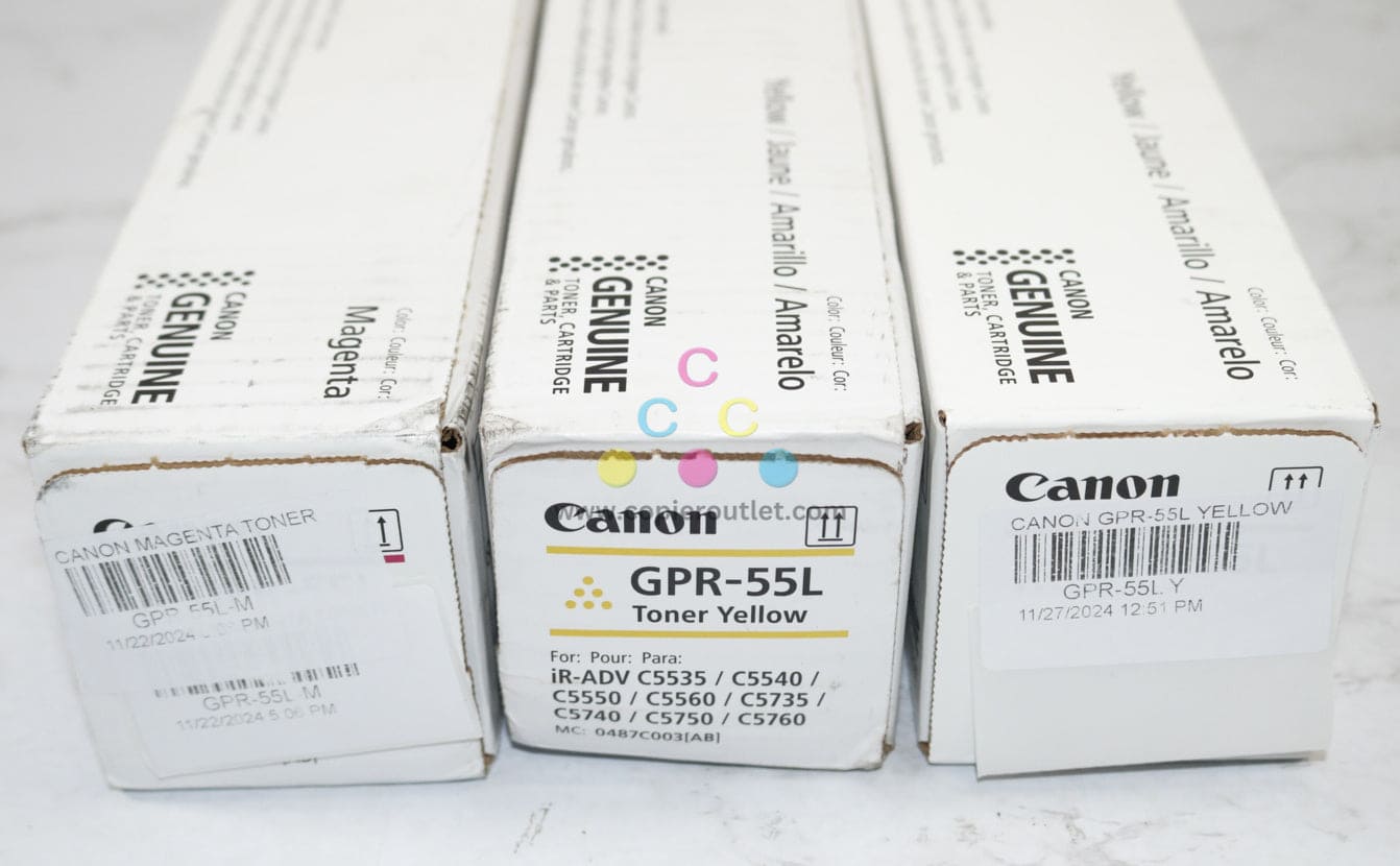 3 New OEM Canon iR-ADV C5535,C5540,C5550,C5560 MYY Toners GPR-55L