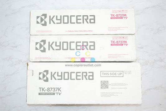 3 New OEM Kyocera TASKalfa 7052ci, 7353ci, 8052ci, 8353ci TK-8737MMK Toners