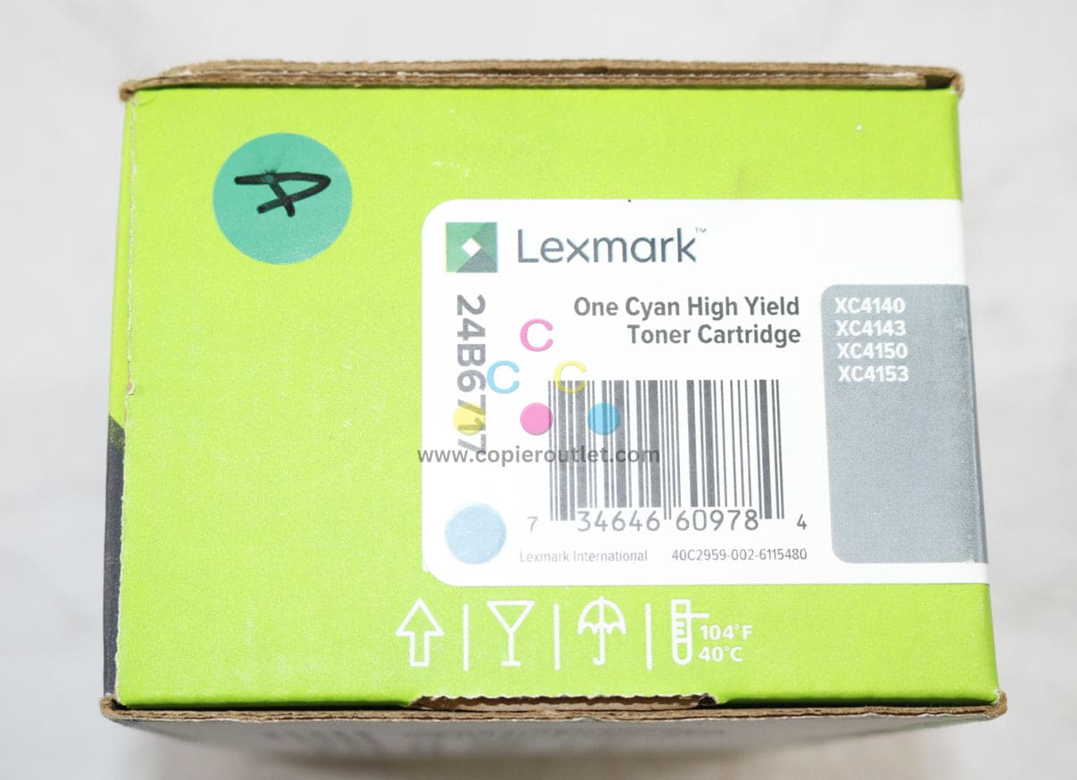 New Open OEM Lexmark XC4140,XC4143,XC4150,XC4153 Cyan High Yield Toner 24B6717