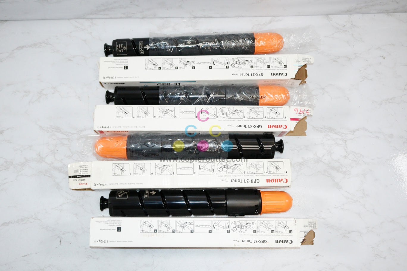 4 Open OEM Canon iR Advance C5030,C5035,C5235 CMKK GPR-31 Toners