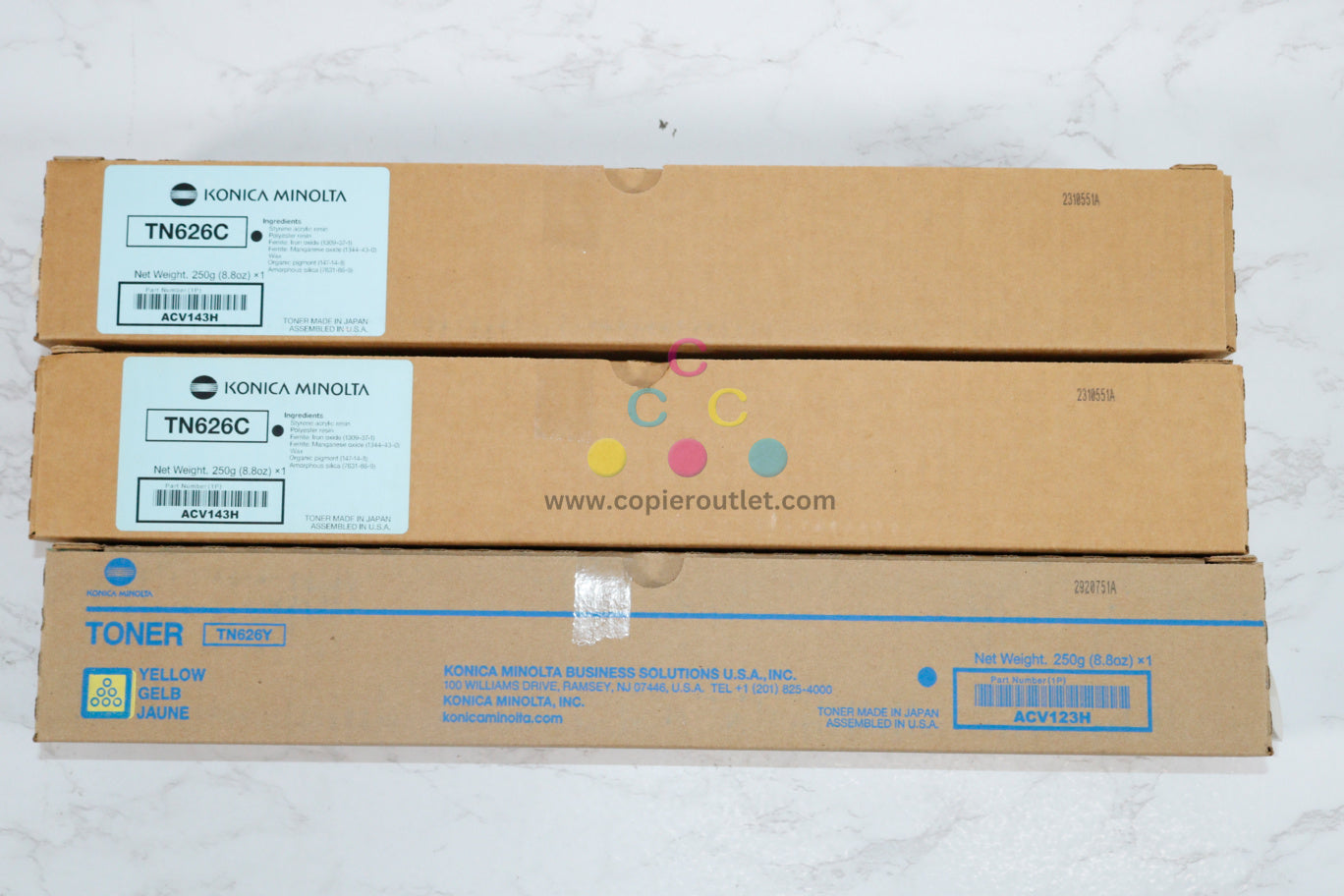 Genuine Konica Bizhub C450i/C550i/C650i TN626 CCY Low Yield Toner Cart  Same Day!!