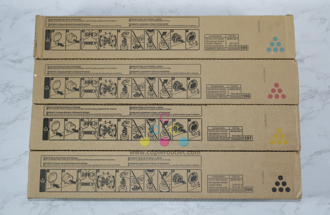 4 New OEM Ricoh Pro C9200, C9210 CMYK Toners 828510,828511,828512,828513