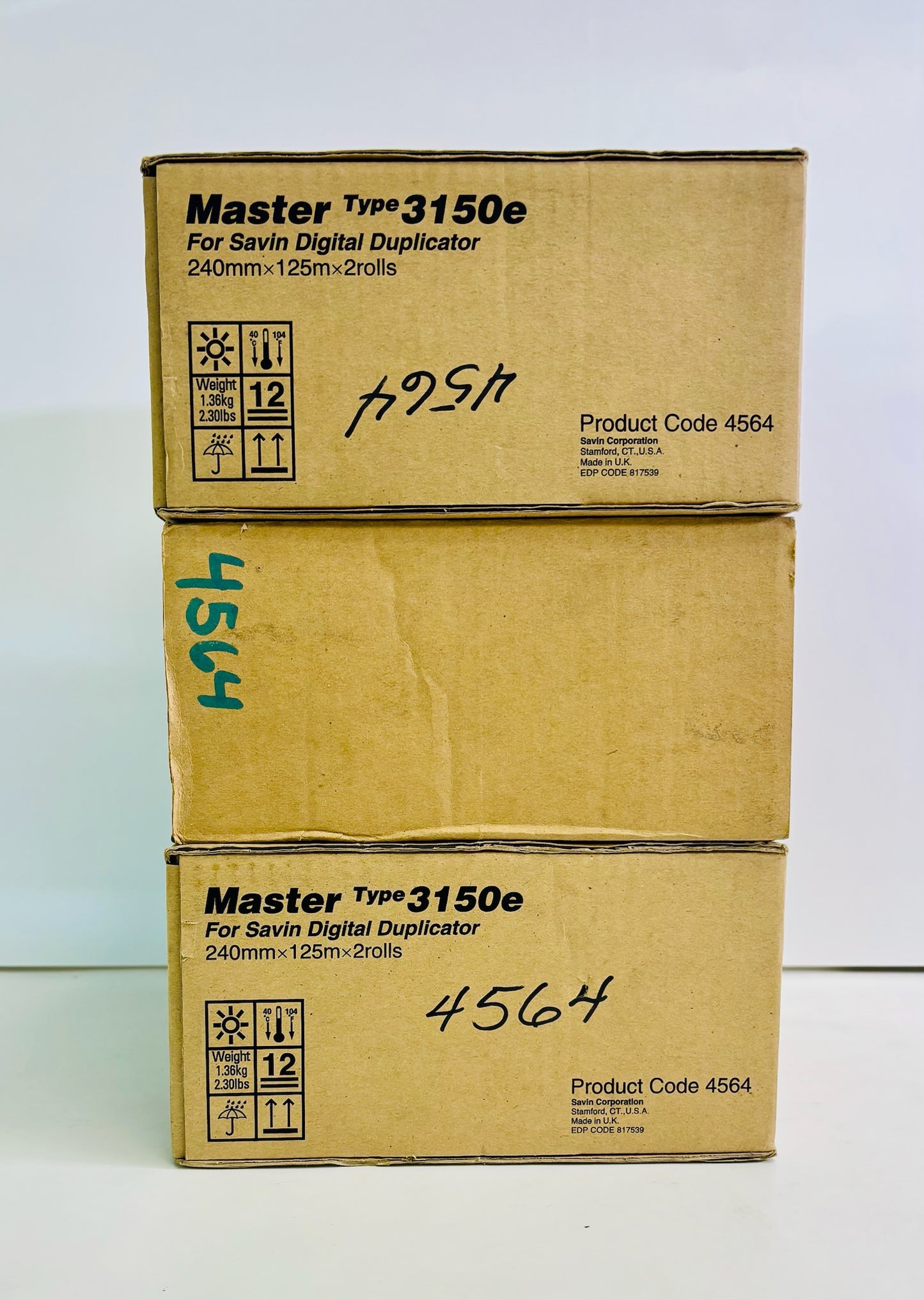 3 Genuine Savin Type 3150e Duplicator Thermal Masters 4564 (6 rolls / total)