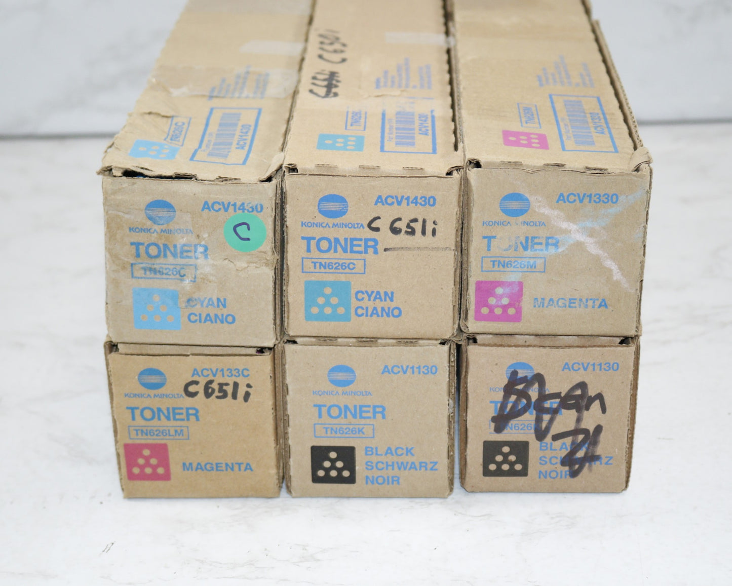 6 OEM Konica Bizhub C250i,C300i,C360i,C450i,C550i,C650i TN626 CCMMKK Toners