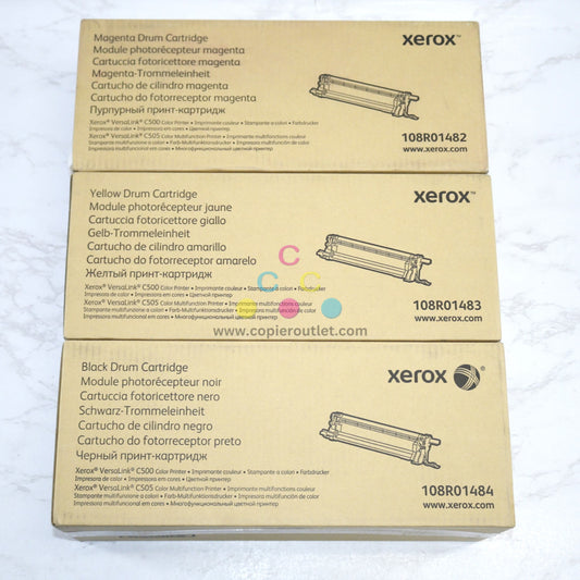 New OEM Xerox VersaLink C500,C505 MYK Drum Cartridge 108R01482,3,4 Same Day Ship