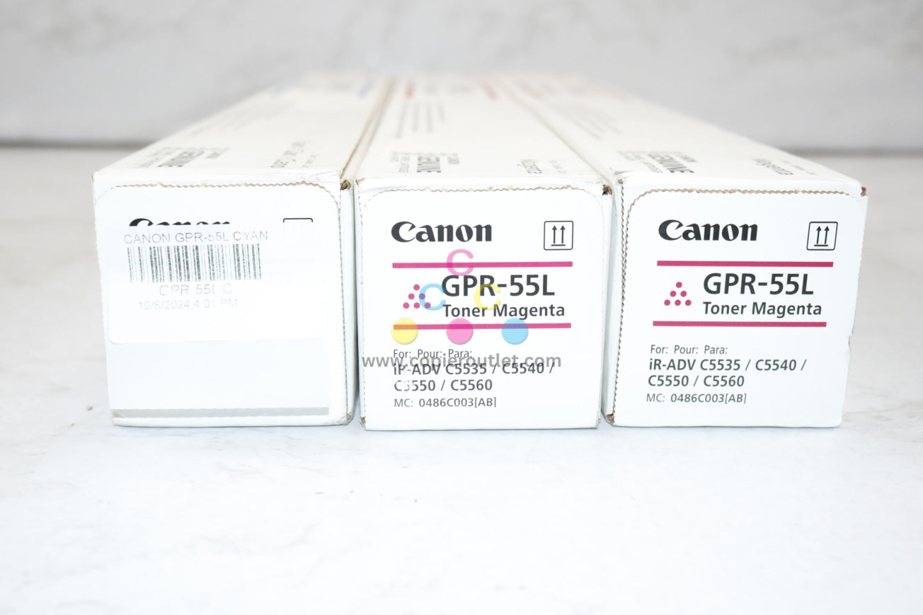 3 New OEM Canon iR-ADV C5535,C5540,C5550,C5560 GPR-55L CMM Toners