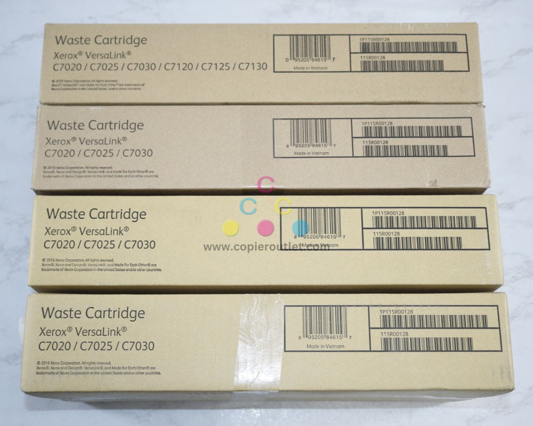 4 OEM Xerox VersaLink C7020,C7025,C7030,C7120 Waste Toner Containers 115R00128
