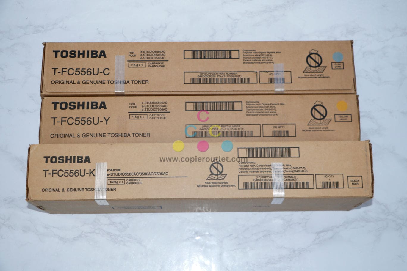 Toshiba T-FC556U CYK Toner Cartridges eSTUDIO 5506AC/7506ACT Same Day Shipping!