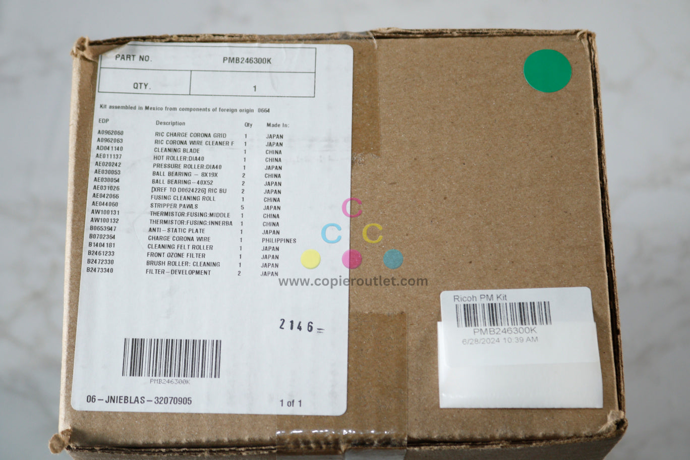 New OEM  Ricoh MP 5500,6000,6500,7000 PMB246300K Fuser Rebuild Maintenance Kit