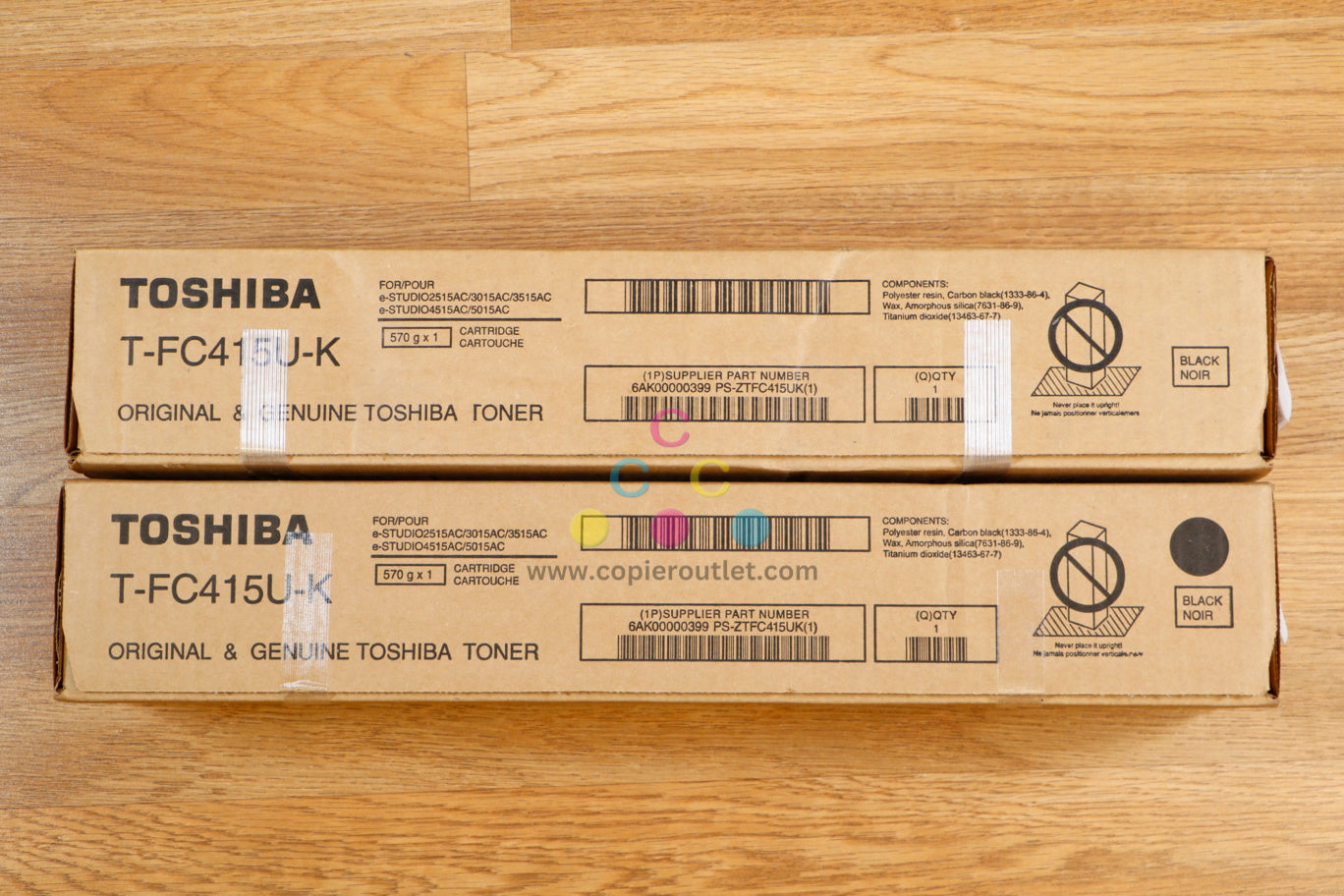 2 Genuine Toshiba T-FC415U Black Toner Carts eSTUDIO 2515AC 3015AC 3515AC 5015AC