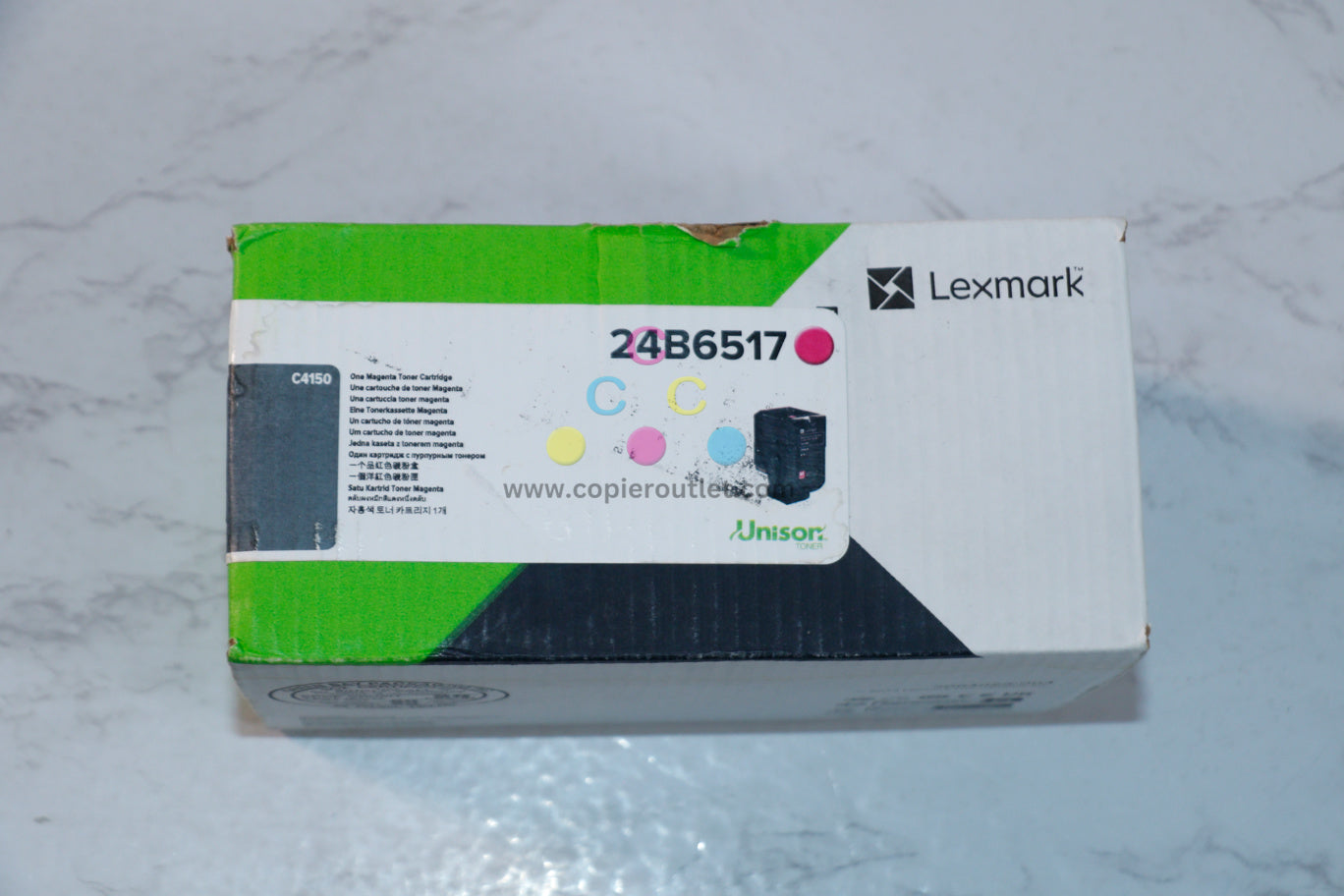 Cosmetic OEM Lexmark C4150 Magenta Toner Cartridge 24B6517 (Water Damaged Box)