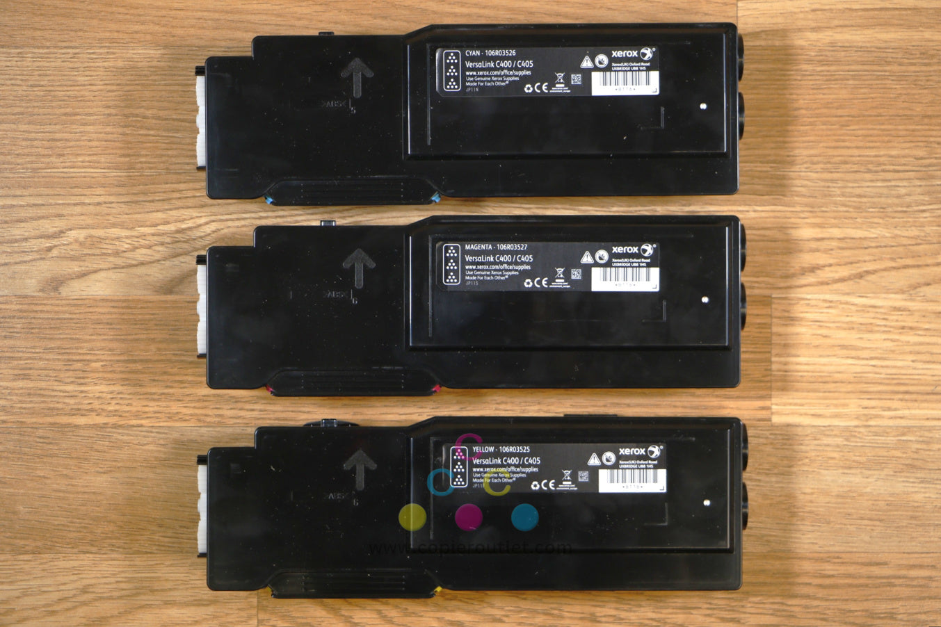 Open Genuine Xerox VersaLink C400 C405 CMY Ex Hi Yield Toner Carts 106R03525-27!