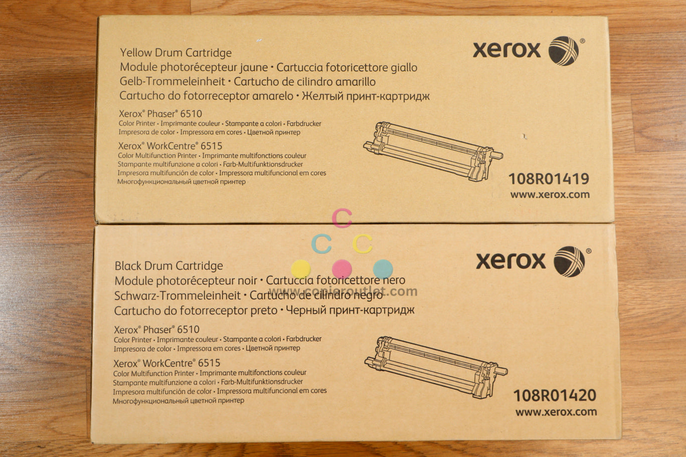 Genuine Xerox 108R01419-20 Yellow & Black Drum Carts Phaser 6510 WorkCentre 6515