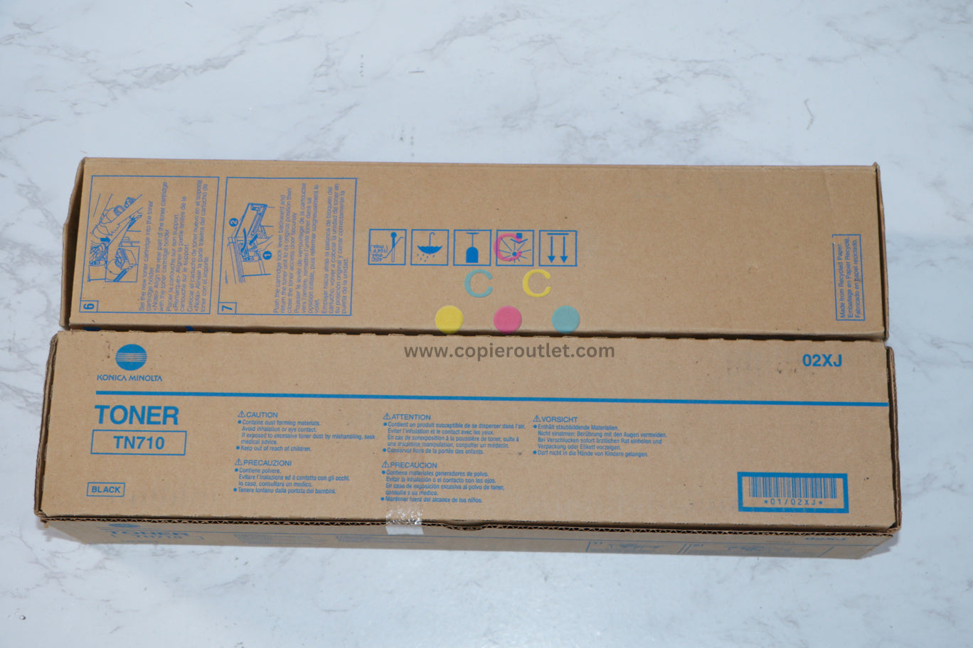 2 New Genuine Konica Minolta BH 600,601,750,751 Black Toner Cartridges TN710/02XJ