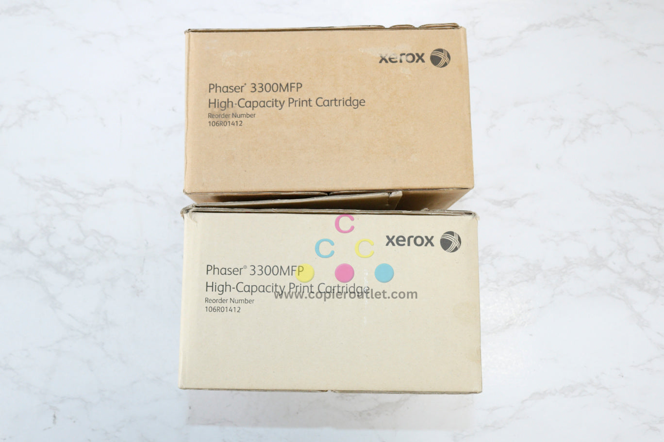 Lot Of 2 OEM Xerox Phaser 3300MFP Black High-Cap. Toner Cartridge 106R01412