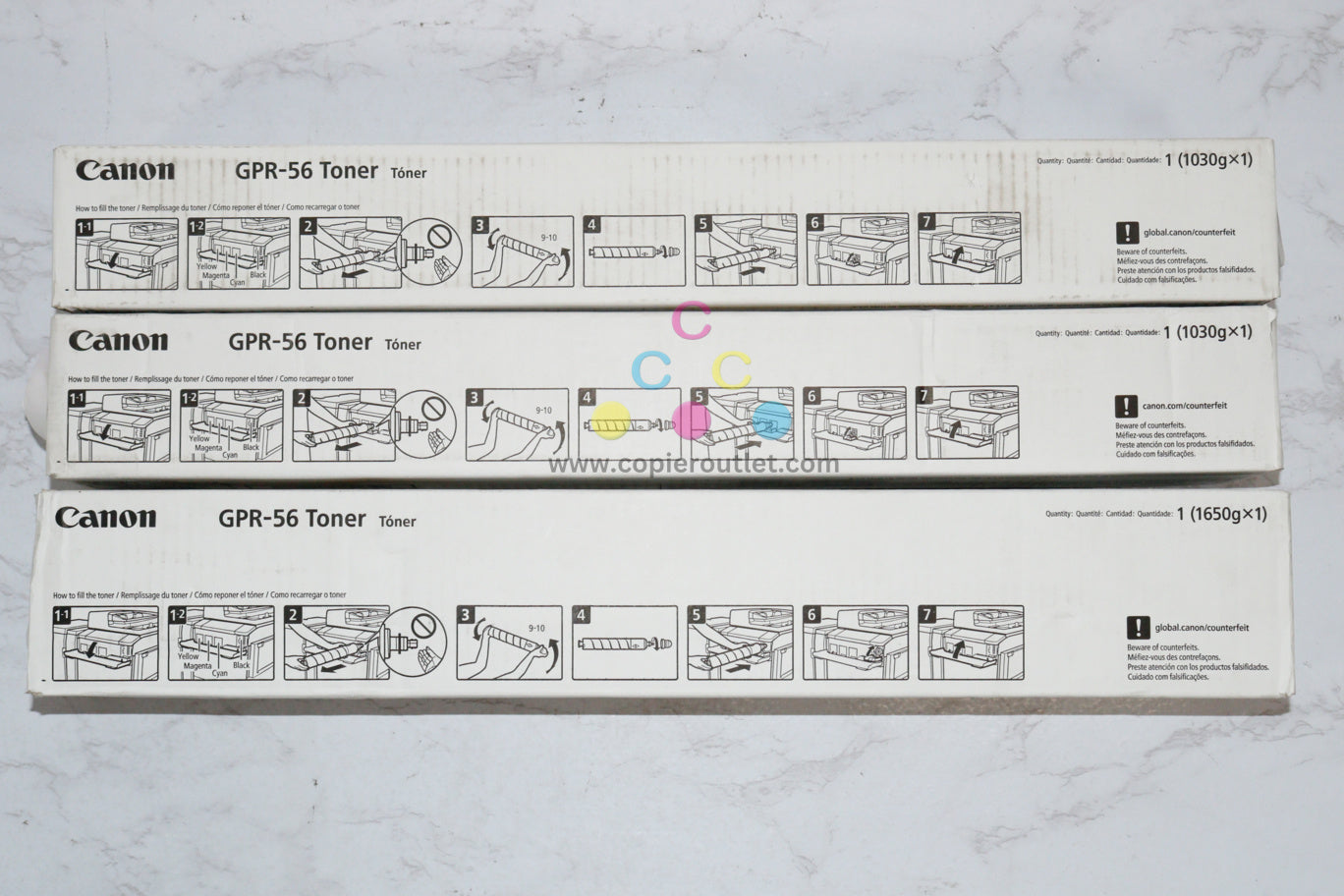 3 Cosmetic OEM Canon iR ADVC7565,C7570,C7580,C7765,C7770 CYK GPR-56 Same Day Ship