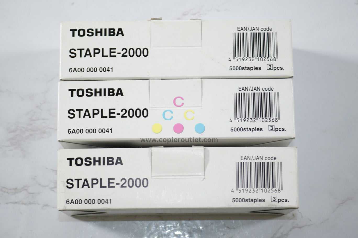 3 New OEM Toshiba E Studio 202L,230,232,2330C STAPLE-2000 Cartridges, NO.502C-T