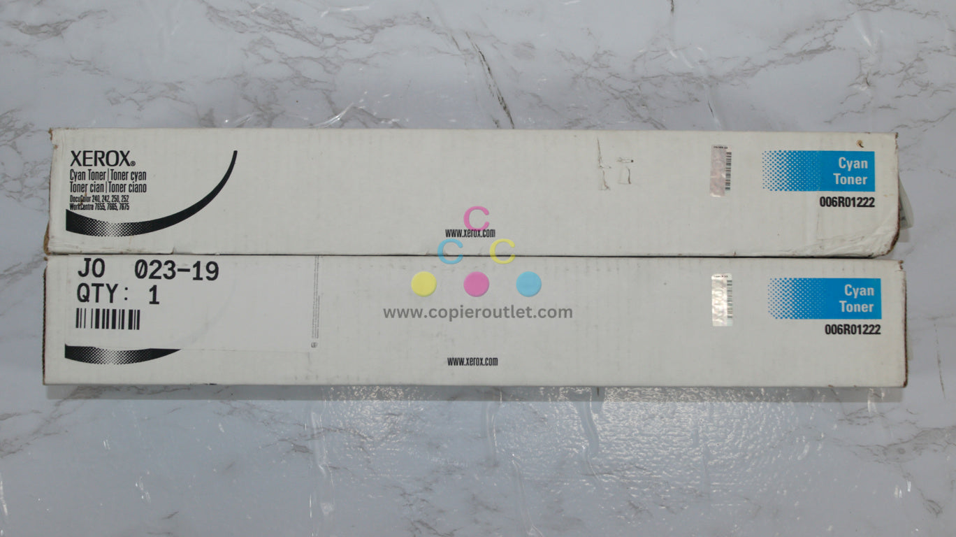 2 New OEM Xerox DC 240,250,260,252,WC 7655,7755,7765 Cyan Toners 006R01222