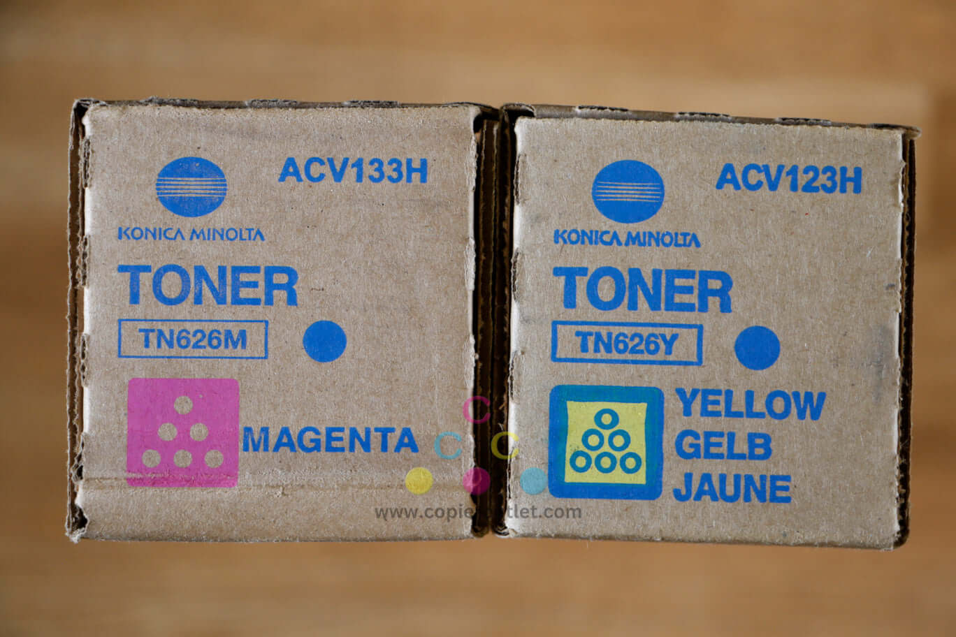 2 OEM Konica Bizhub C450i,C550i,C650i TN626 MY Low Yield Toners TN626M, TN626Y