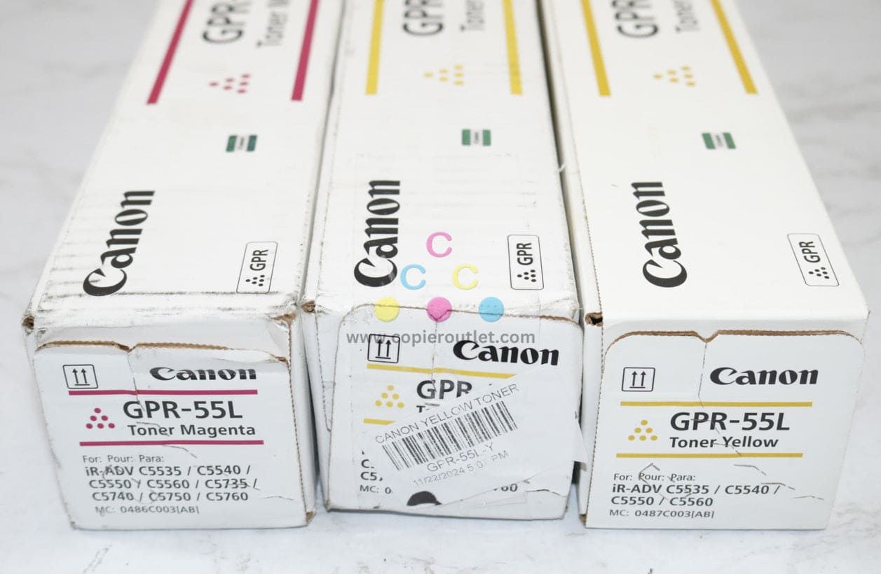 3 New OEM Canon iR-ADV C5535,C5540,C5550,C5560 MYY Toners GPR-55L