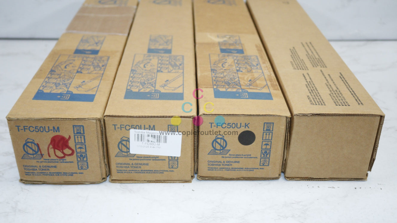 4 OEM Toshiba eSTUDIO 2555C,3555C,4555C,5055C T-FC50U-M & T-FC50U-K Toners