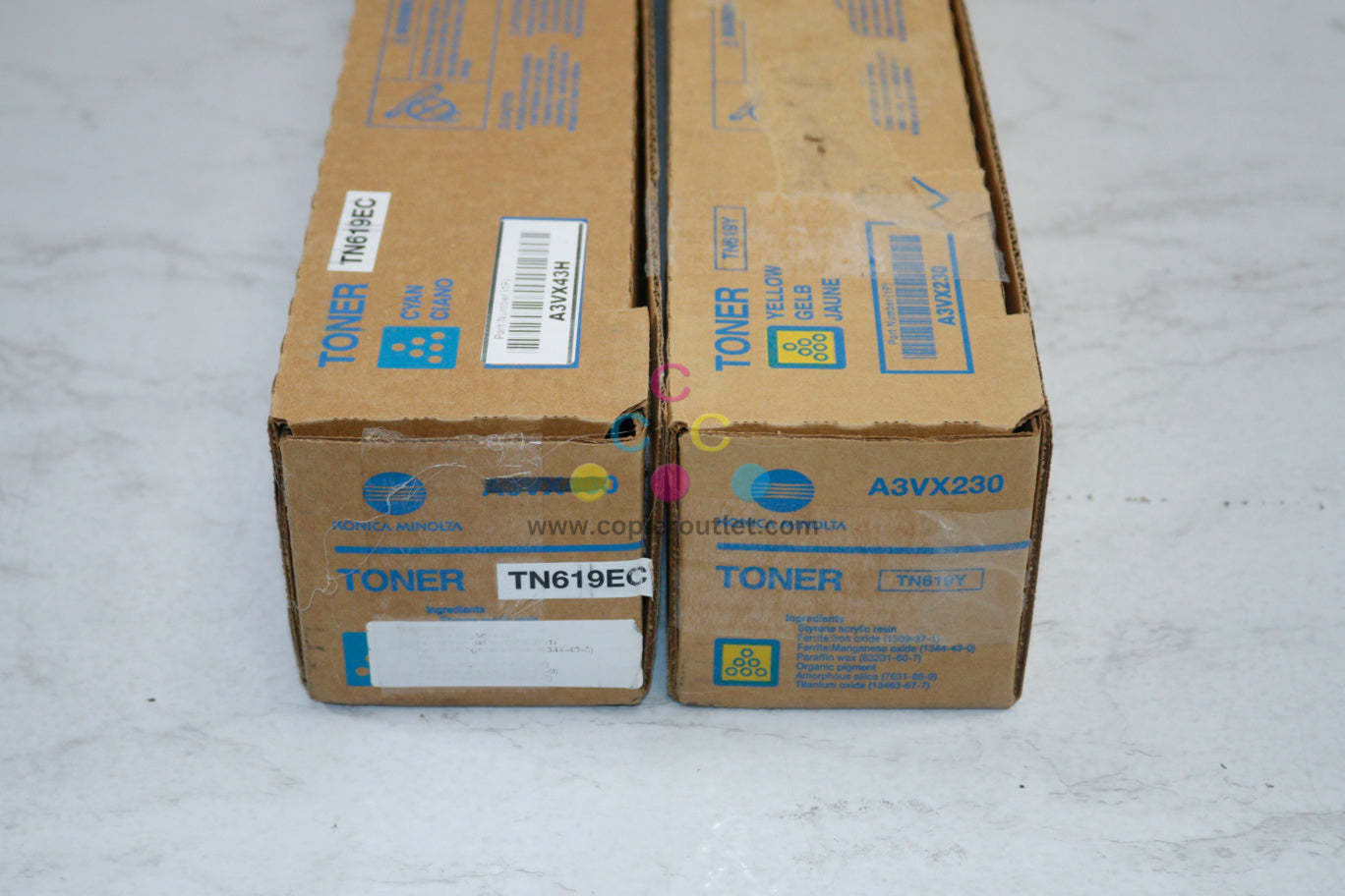 2 OEM Konica AccurioPress C2060,C2070,C3080,C4070 TN619EC, TN619Y Toners