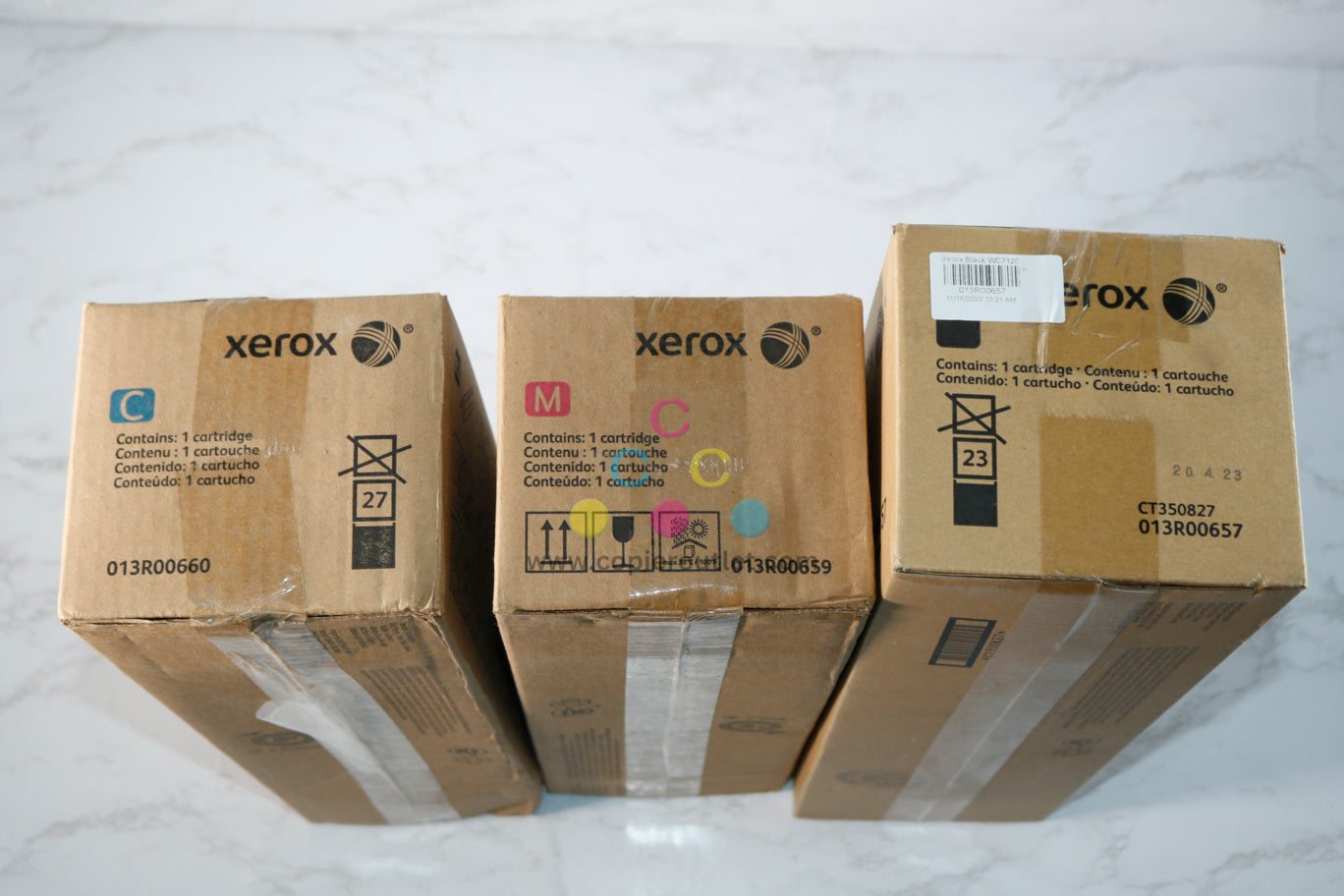 3 OEM Xerox WC 7120,7125,7220,7225 CMK Drum Cartridges 013R00657,13R00659,13R00660