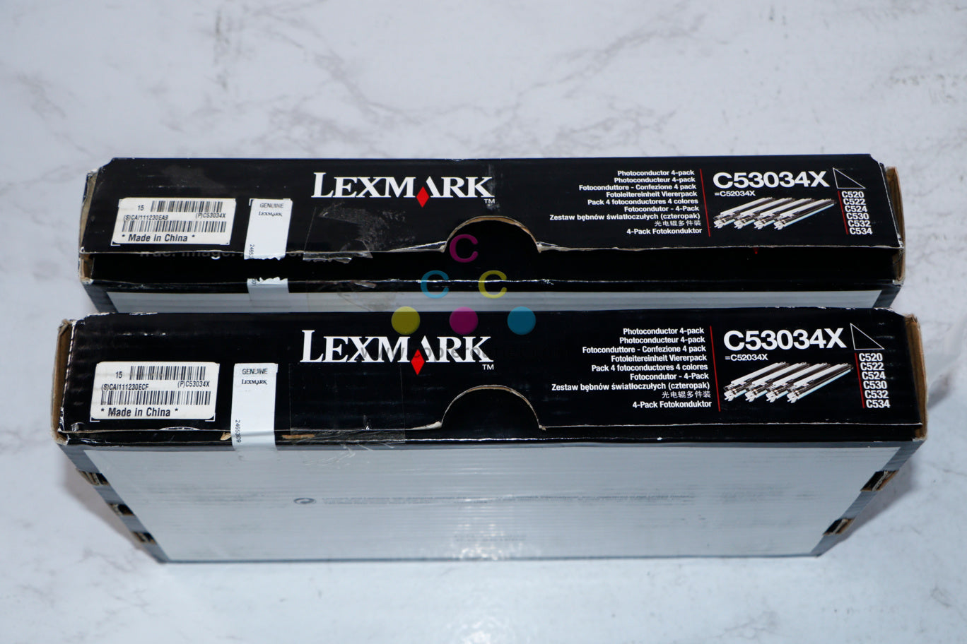 2 OEM Lexmark C520,C522,C524,C530DN,C532N,C534N Photoconductor Unit C53034X