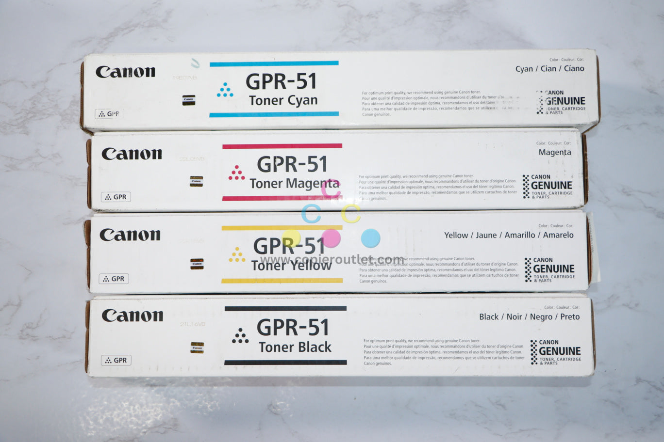 Cosmetic OEM Canon imageRUNNER C250,C255,C350,C355 CMYK Toner Full Set GPR-51