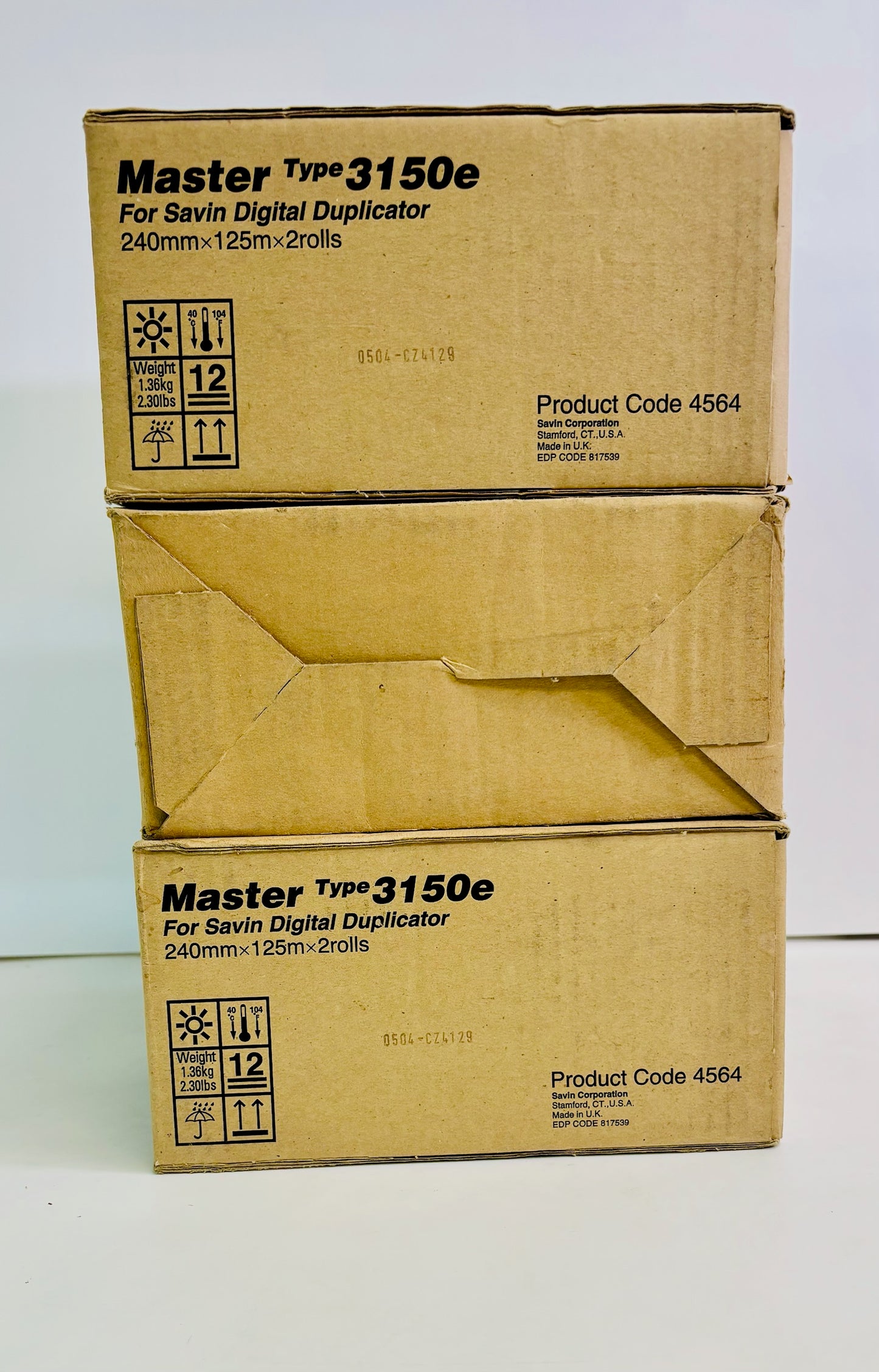 3 Genuine Savin Type 3150e Duplicator Thermal Masters 4564 (6 rolls / total)
