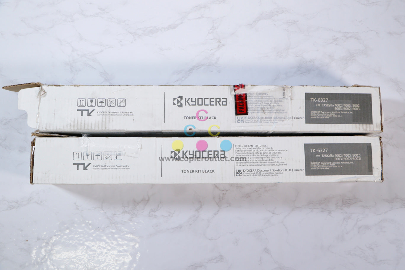 2 Kyocera TK-6327 K Toner Kit CS4002i/CS4003i/CS6003i ( 1 open, 1 Cosmetic)