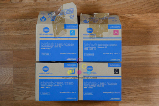 Open Konica Minolta TNP48 CMYK Toner Cartridges Bizhub C3850/C3350 Same Day Ship