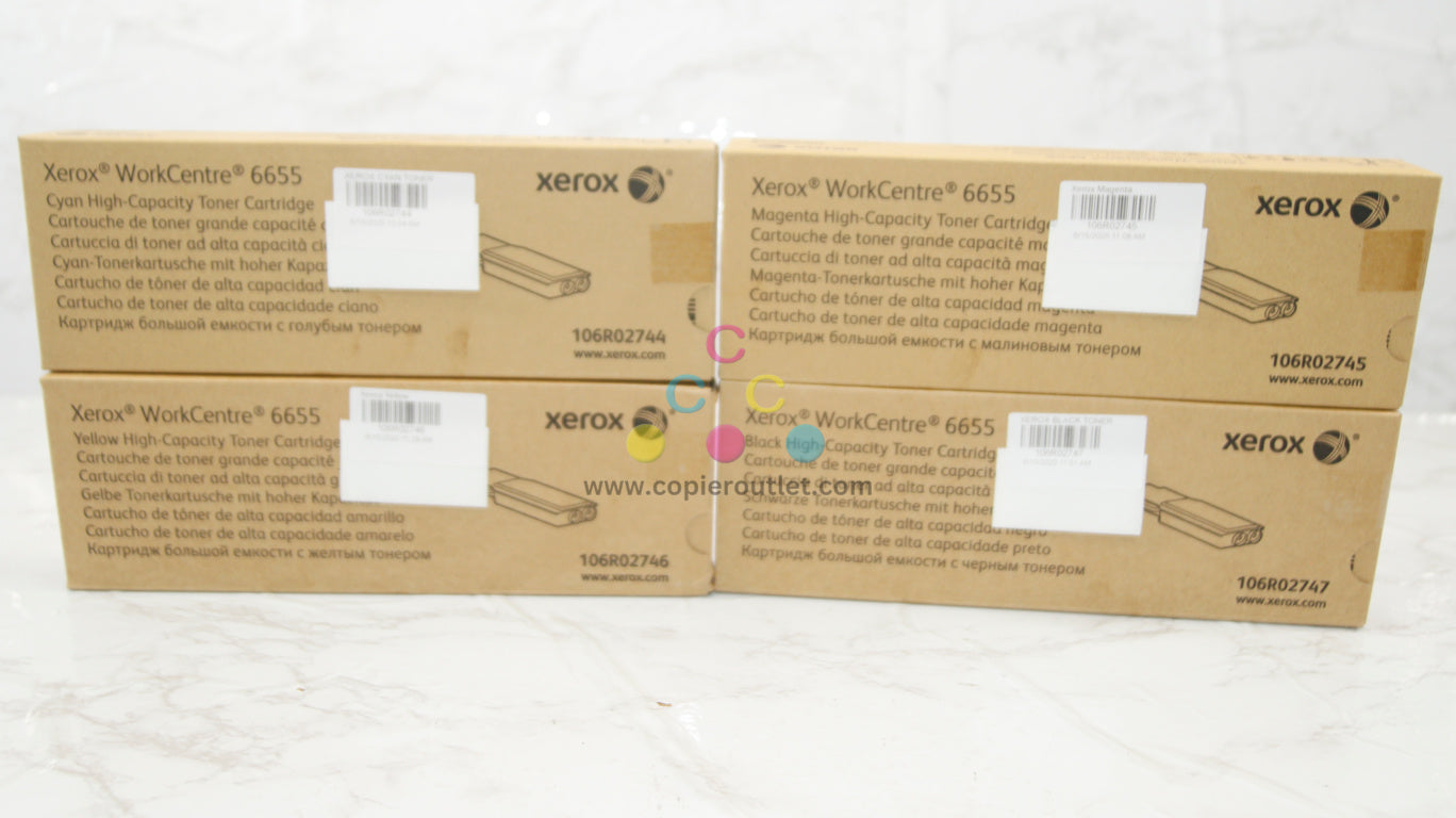 OEM Xerox WC6655,6655i High-Capacity CMYK Toner Set  106R02744/2745/2746/2747