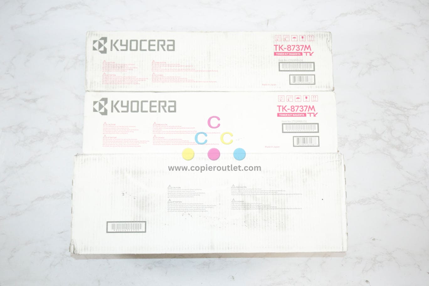 3 New OEM Kyocera TASKalfa 7052ci, 7353ci, 8052ci, 8353ci TK-8737MMK Toners