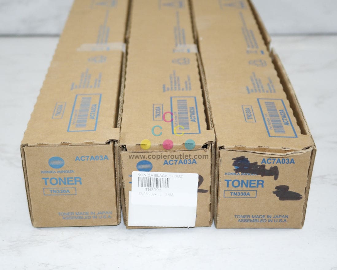 3 New OEM Konica Minolta bizhub 300i,360i Black Toner Cartridges TN330A, AC7A030
