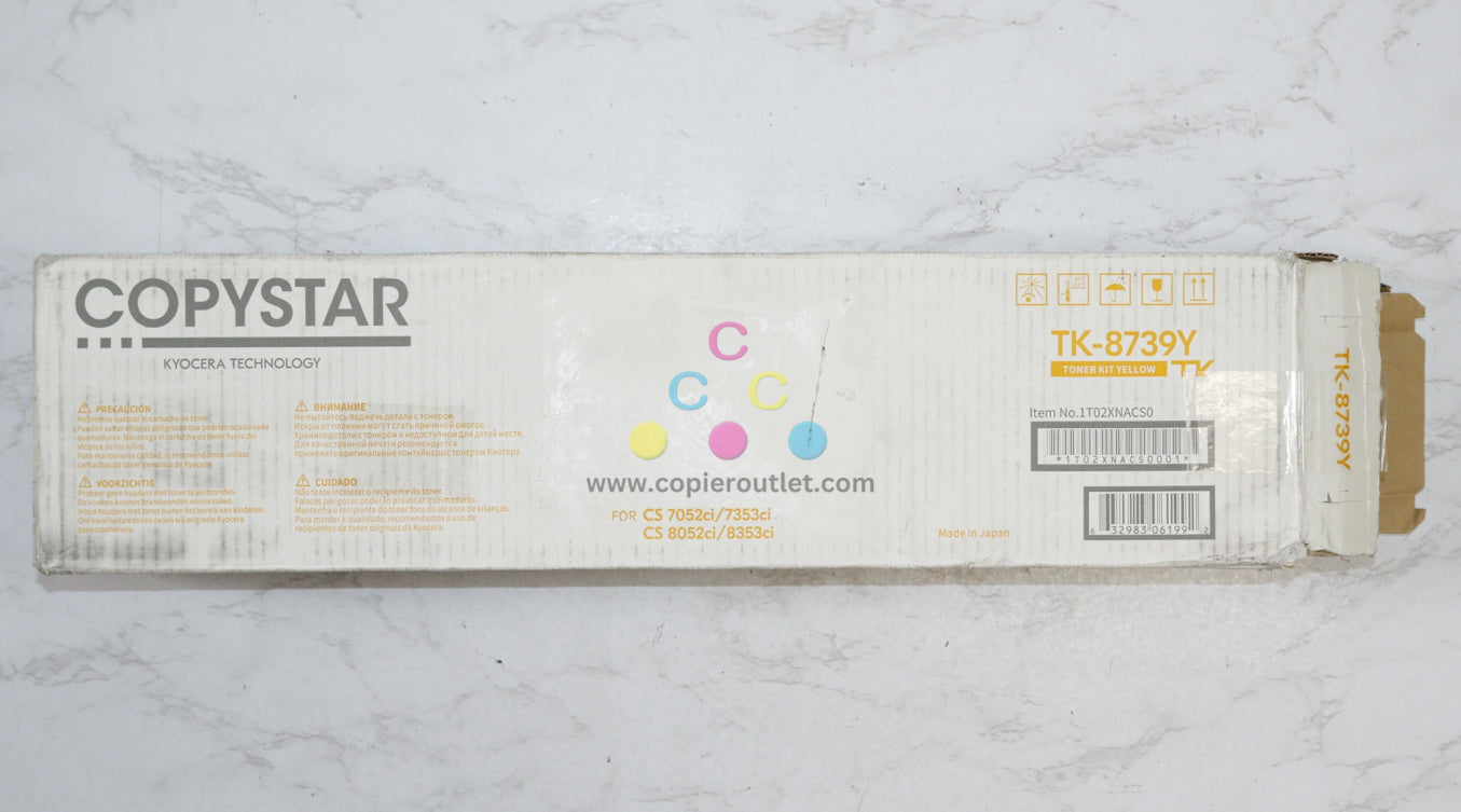 New Open OEM Kyocera Copystar CS 7052ci, 8052ci, 7353ci, 8353ci Yellow Toner TK-8739