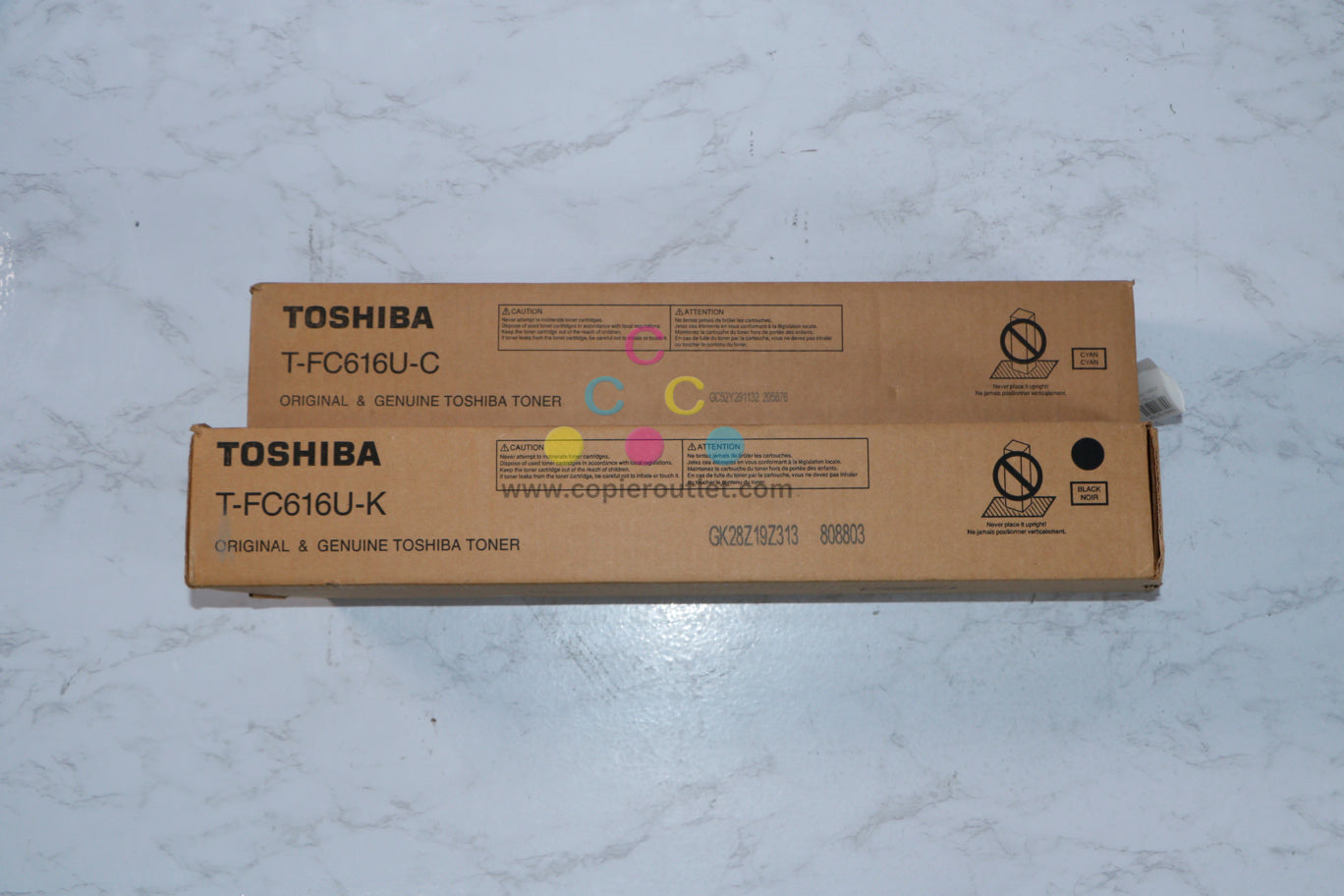 2 OEM Toshiba eSTUDIO 5516,6516,7516 Cyan And Black Toner T-FC616U-C,T-FC616U-K