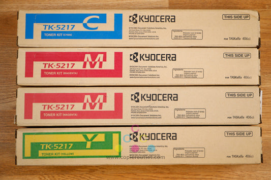 Genuine Kyocera TK-5217 CMMY Toner Cartridges TASKalfa 406ci Same Day Shipping!!