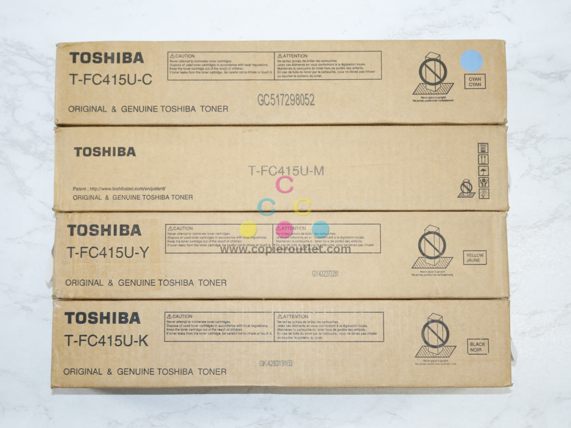 Genuine Toshiba T-FC415U CMYK Toner Cartridge eSTUDIO2515AC,5015AC Same Day Ship