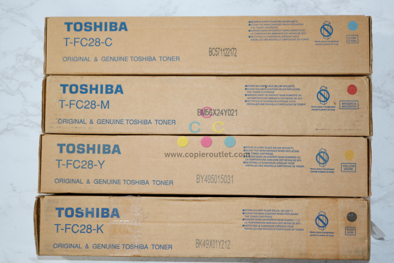 4 Open OEM Toshiba eSTUDIO 2330C, 2820C, 3530C, 4520C, T-FC28 CMYK Toners