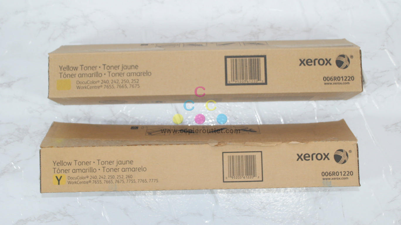 2 Open OEM Xerox DC 240,250,260,252,WC 7655,7755,7765 Yellow Toners 006R01220